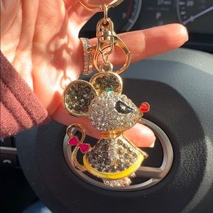 2020 year of the rat key chain bling crystals